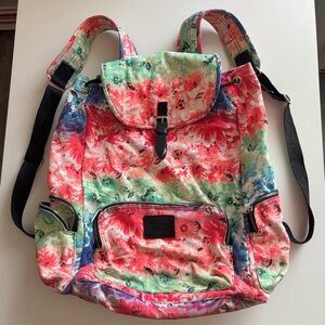 PINK Victoria's Secret Floral Tie-Dye Backpack